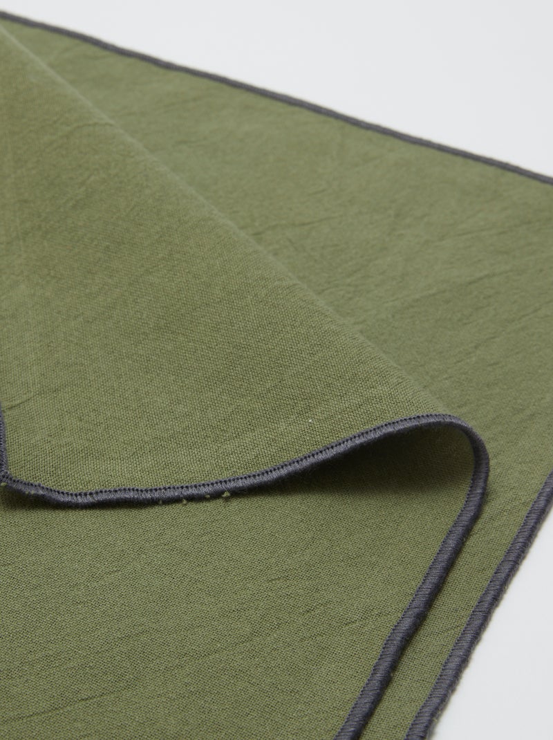 Lote de 2 conjuntos de mesa/guardanapos 2 em 1 lisos (32x40 cm) - Kiabi Home VERDE - Kiabi