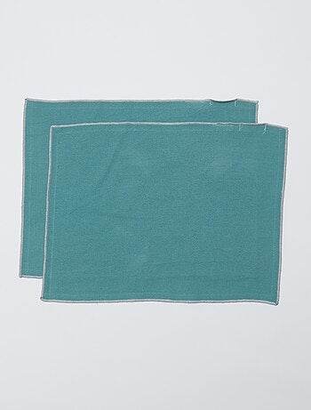 Lote de 2 conjuntos de mesa/guardanapos 2 em 1 lisos (32x40 cm) - Kiabi Home