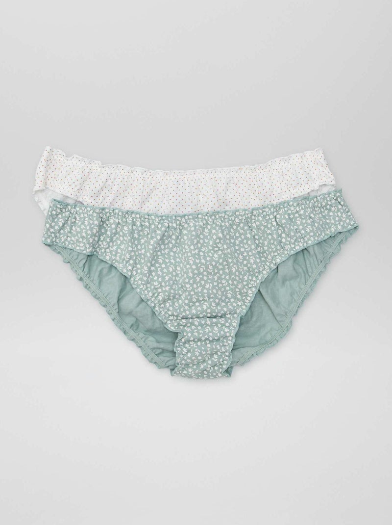 Lote de 2 cuecas bloomer estampadas BRANCO - Kiabi