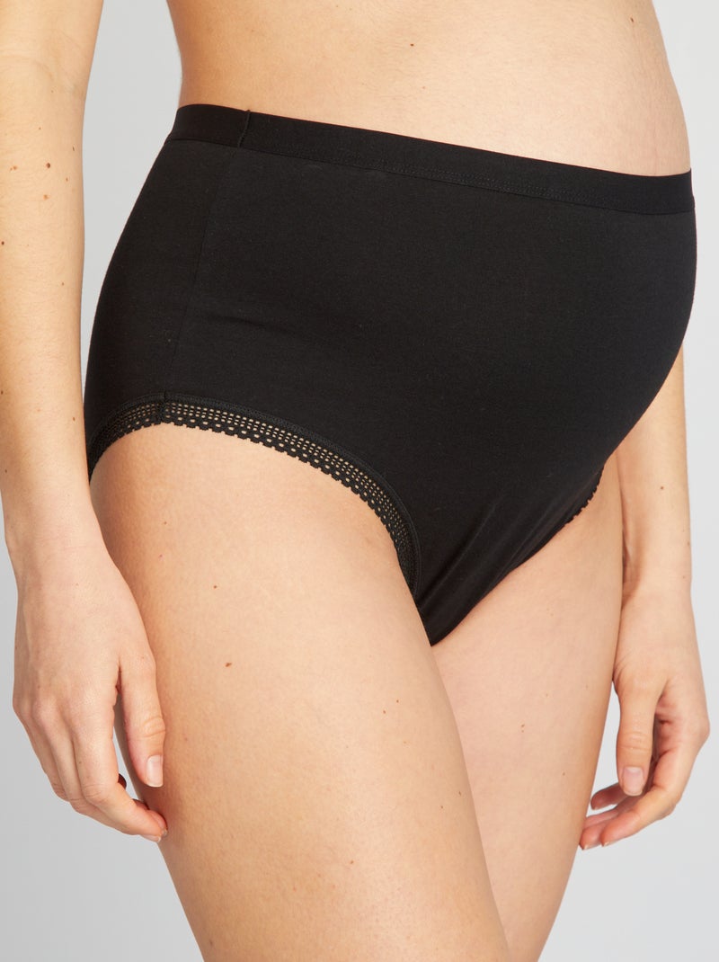 Lote de 2 cuecas de mulher de maternidade Preto - Kiabi