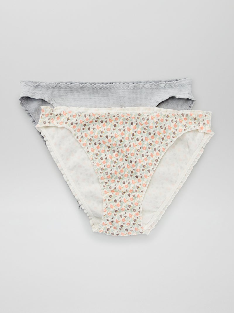 Lote de 2 cuecas forma bloomer Cinza - Kiabi