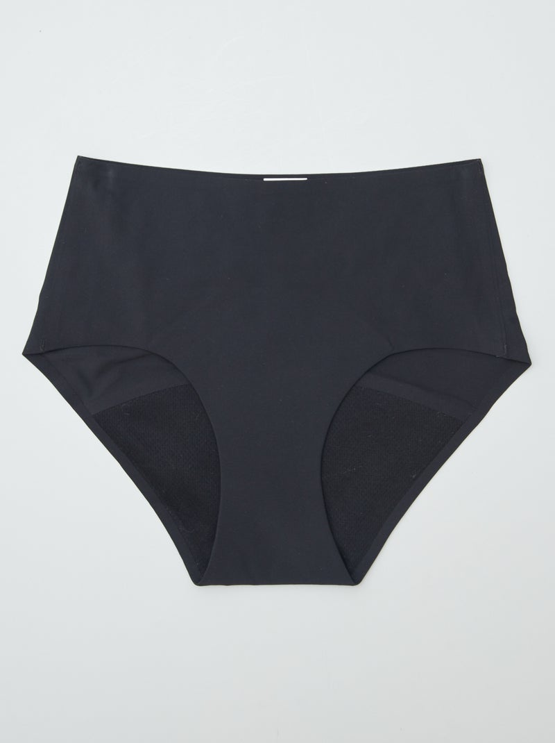 Lote de 2 cuecas menstruais fluxo ligeiro Preto - Kiabi