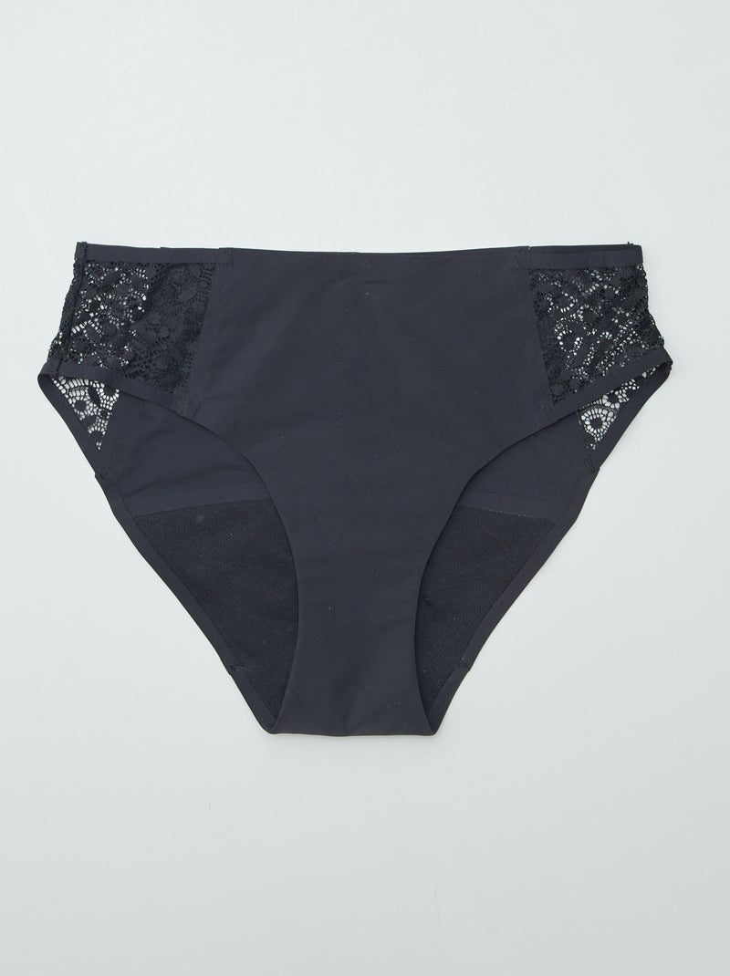 Lote de 2 cuecas menstruais fluxo ligeiro VERMELHO - Kiabi