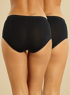 Lote de 2 cuecas midi em algodão 'Sans Complexe' - Kiabi