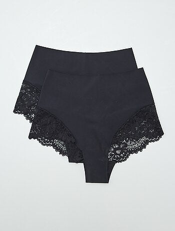 Lote de 2 cuecas para mulher com cintura subida