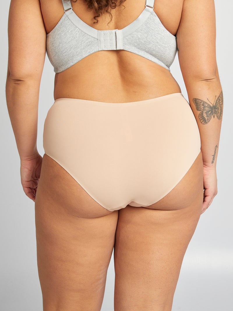 Lote de 2 cuecas para mulher invisíveis com cintura subida ROSA - Kiabi