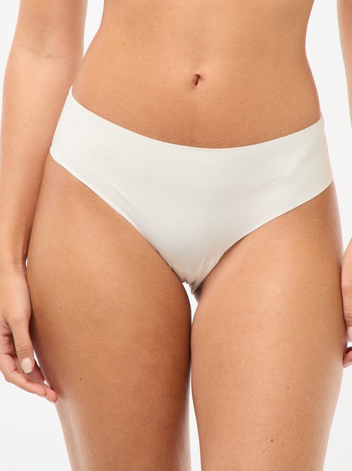 Lote de 2 cuecas para mulher invisíveis em microfibra - Kiabi
