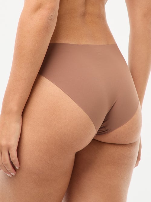 Lote de 2 cuecas para mulher invisíveis em microfibra - Kiabi