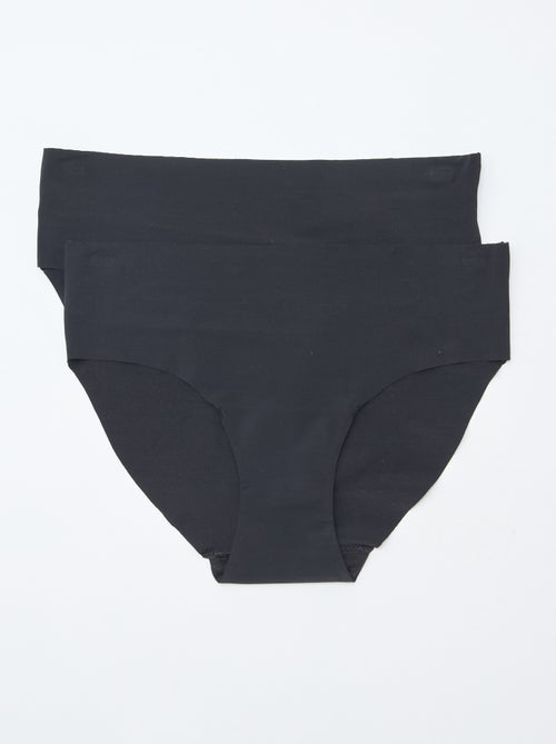 Lote de 2 cuecas para mulher invisíveis em microfibra - Kiabi