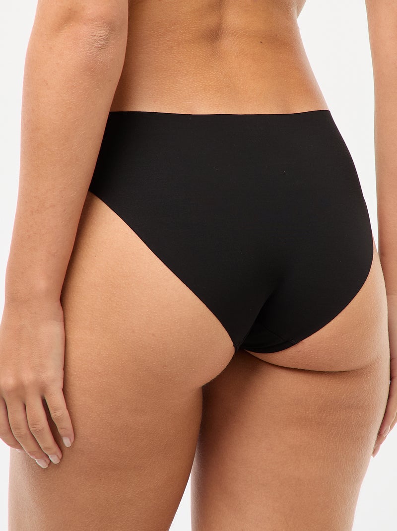 Lote de 2 cuecas para mulher invisíveis em microfibra Preto - Kiabi