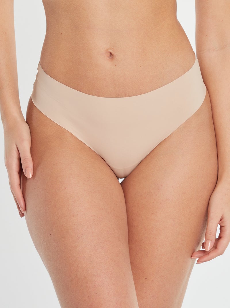 Lote de 2 cuecas para mulher invisíveis em microfibra ROSA - Kiabi