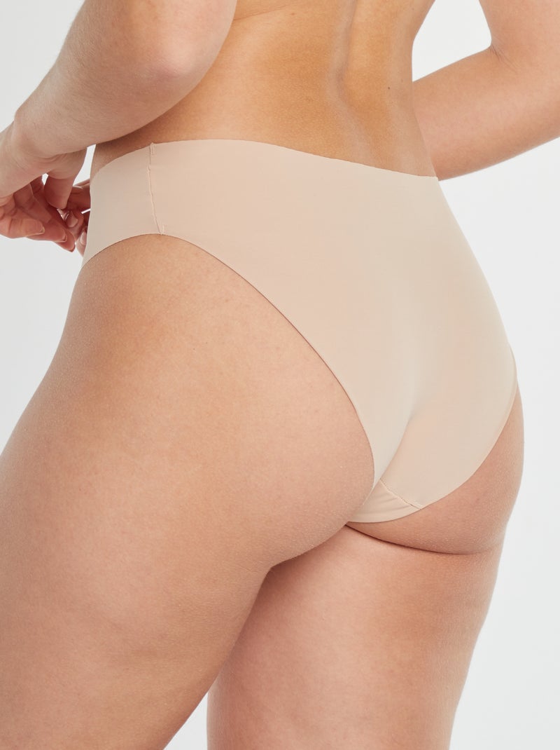 Lote de 2 cuecas para mulher invisíveis em microfibra ROSA - Kiabi