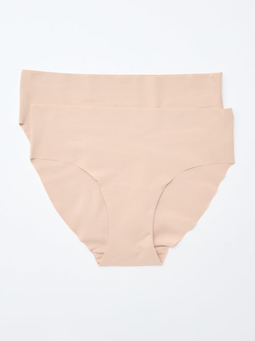 Lote de 2 cuecas para mulher invisíveis em microfibra - Kiabi