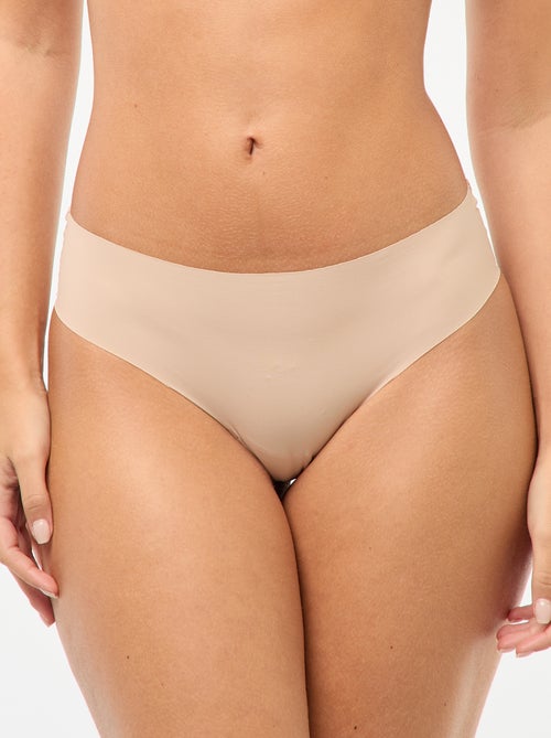 Lote de 2 cuecas para mulher invisíveis em microfibra - Kiabi