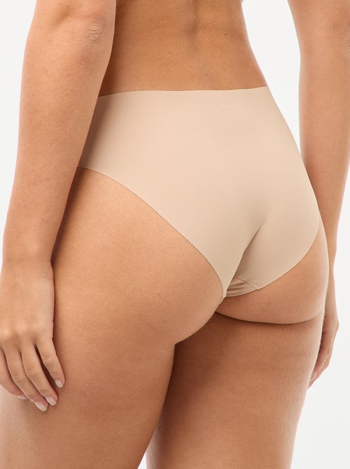 Lote de 2 cuecas para mulher invisíveis em microfibra - Kiabi