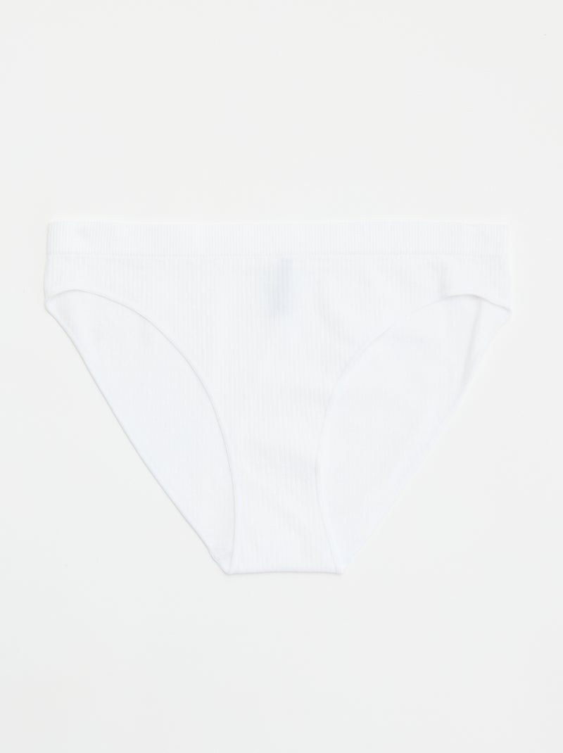 Lote de 2 cuecas para mulher lisas Branco - Kiabi