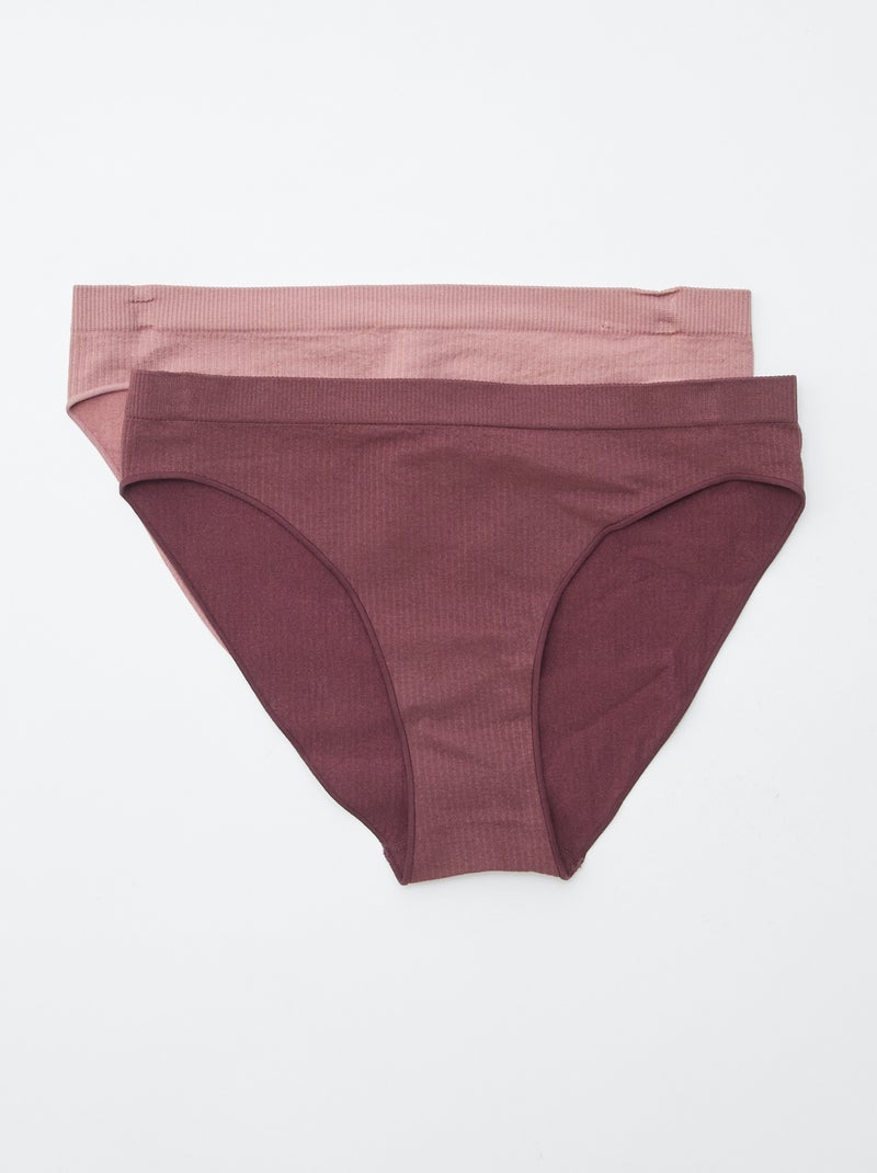 Lote de 2 cuecas para mulher lisas Rosa - Kiabi