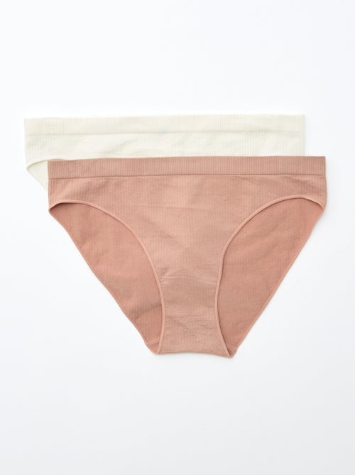 Lote de 2 cuecas para mulher lisas - Kiabi