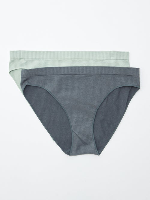 Lote de 2 cuecas para mulher lisas - Kiabi