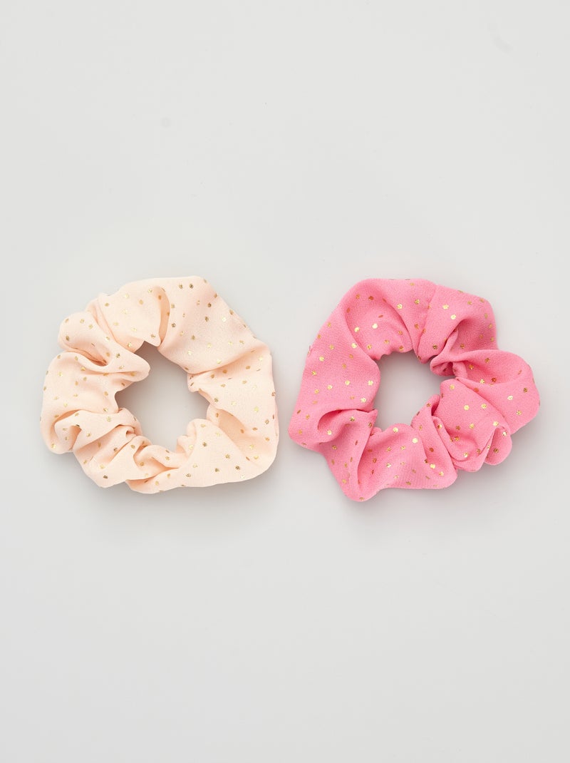 Lote de 2 elásticos de cabelo às pintas ROSA - Kiabi