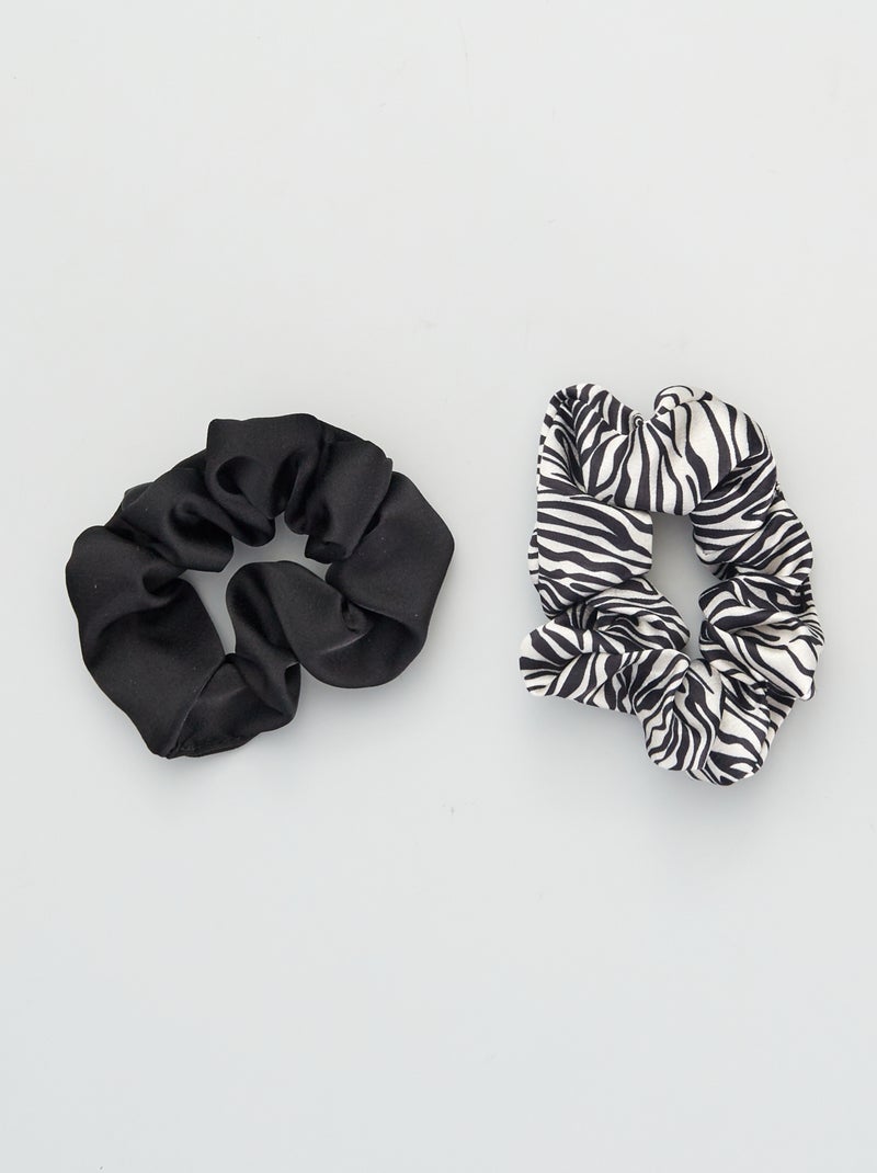 Lote de 2 elásticos de cabelo PRETO - Kiabi