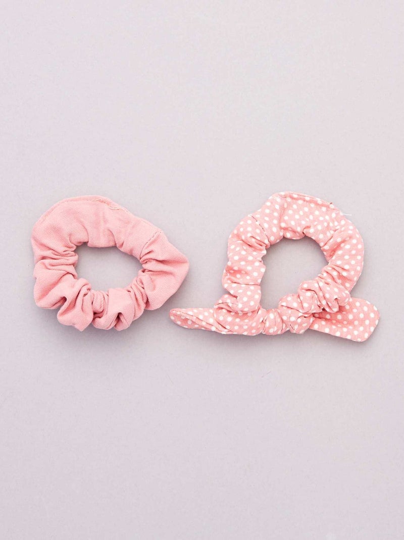 Lote de 2 elásticos de cabelo ROSA - Kiabi