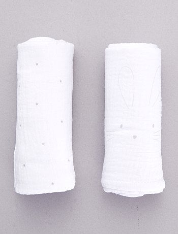 Lote de 2 fraldas 'Coelho' - Kiabi