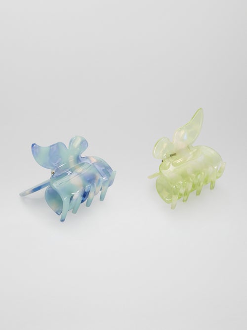 Lote de 2 ganchos estilo pinça em forma de borboleta - Kiabi