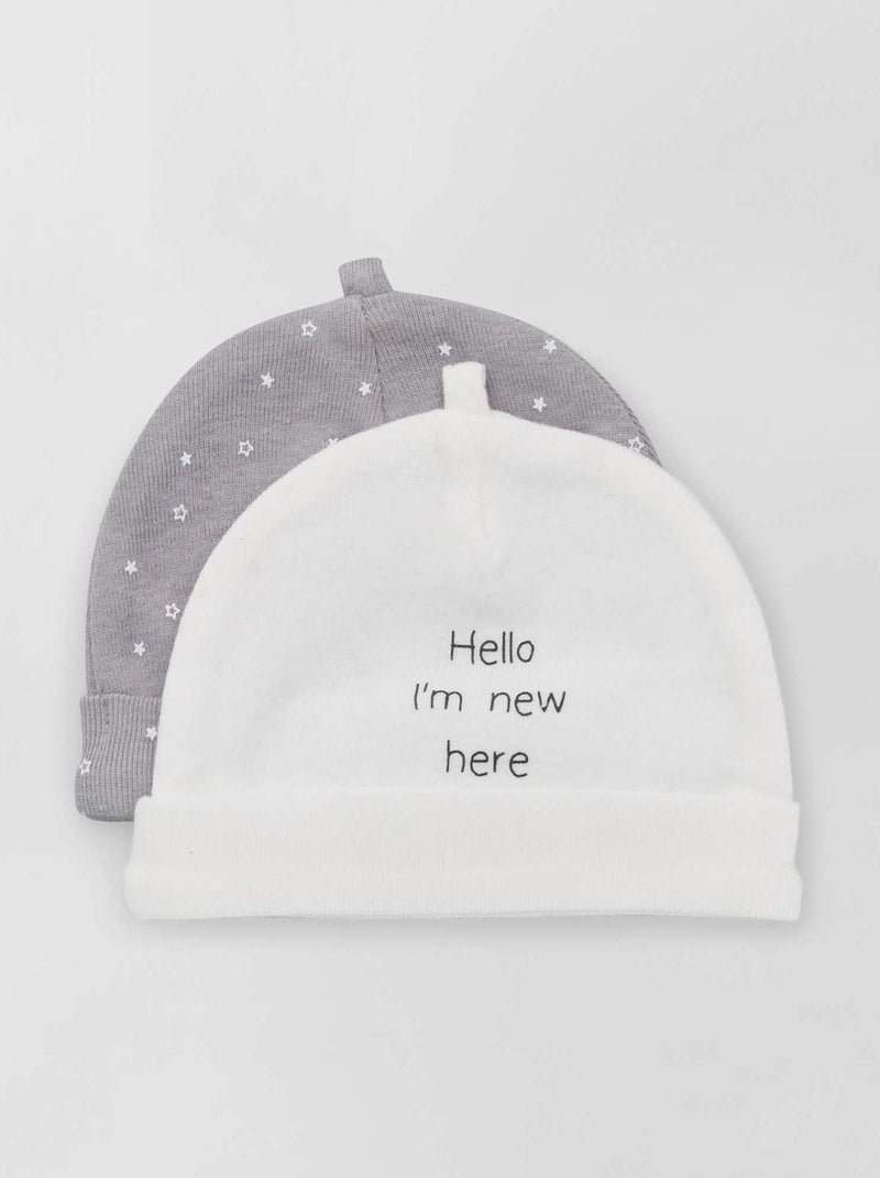 Lote de 2 gorros BRANCO - Kiabi