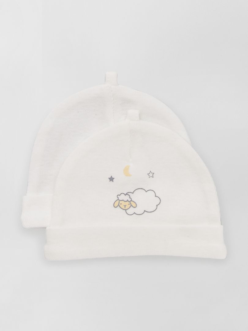 Lote de 2 gorros BRANCO - Kiabi