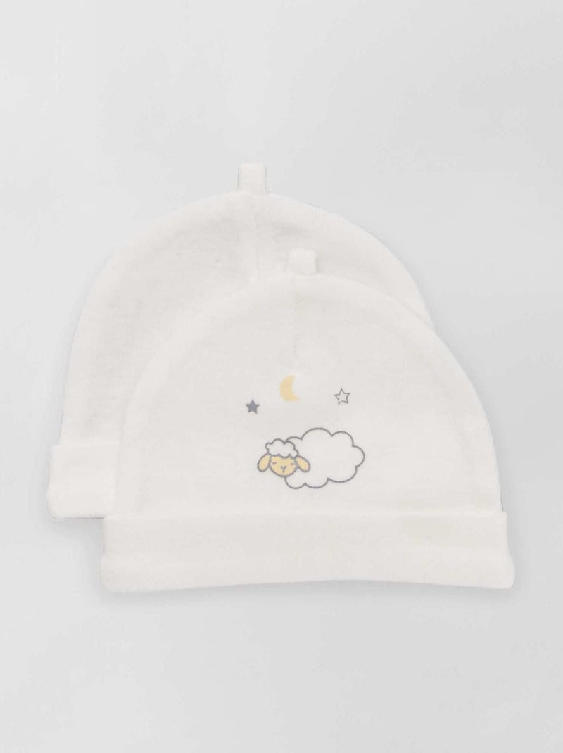 Lote de 2 gorros BRANCO - Kiabi