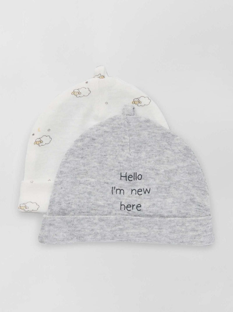 Lote de 2 gorros CINZA - Kiabi