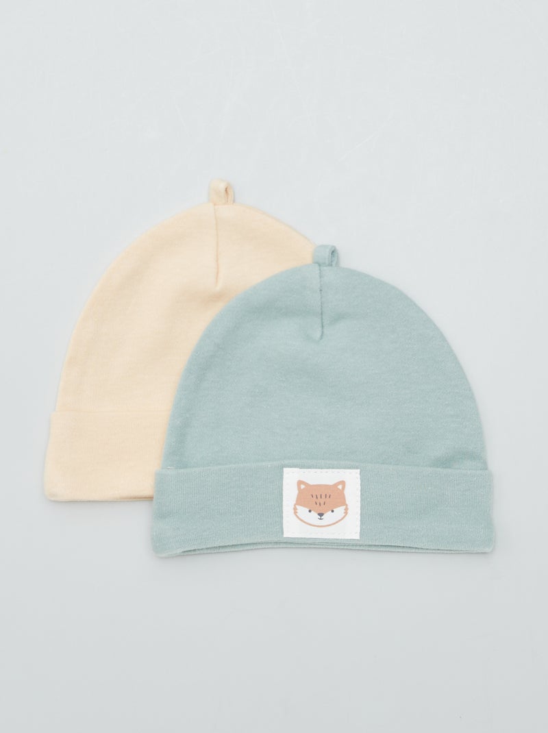 Lote de 2 gorros com estampa VERDE - Kiabi