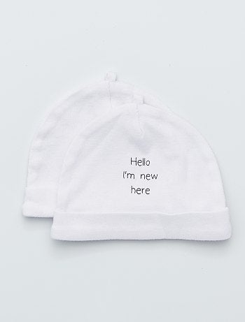 Menina 0-36 meses - Lote de 2 gorros de algodão biológico - Kiabi