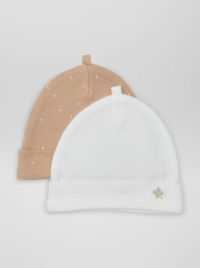 Lote de 2 gorros de nascimento BEGE - Kiabi