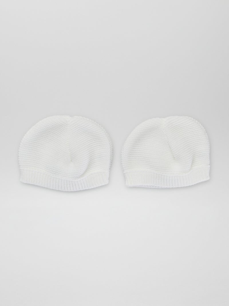 Lote de 2 gorros 'Manufacture de Layette'  - Fabricado em França Branco - Kiabi