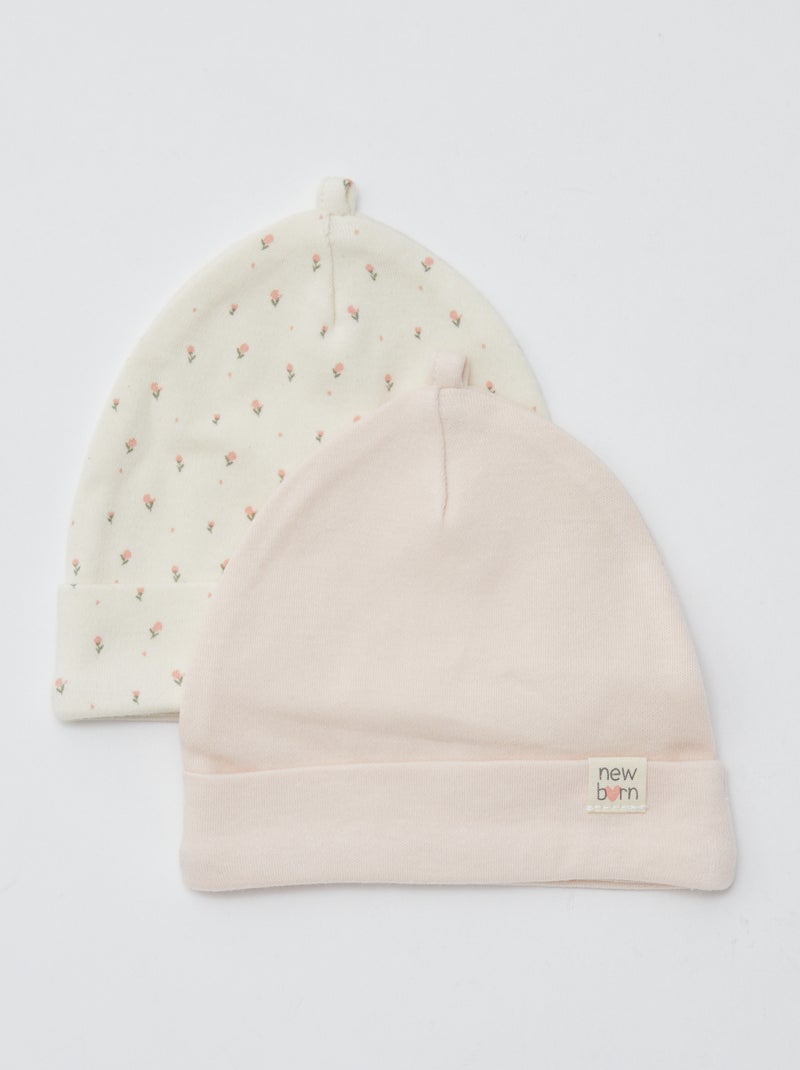 Lote de 2 gorros para recém-nascido BEGE - Kiabi