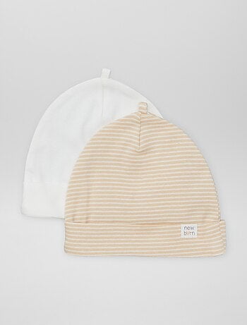 Lote de 2 gorros para recém-nascido