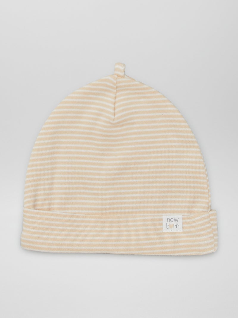 Lote de 2 gorros para recém-nascido BRANCO - Kiabi