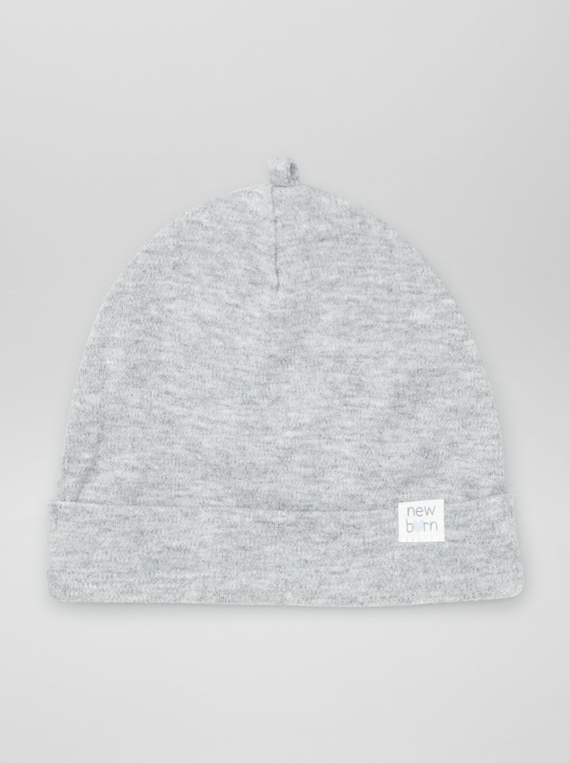 Lote de 2 gorros para recém-nascido CINZA - Kiabi