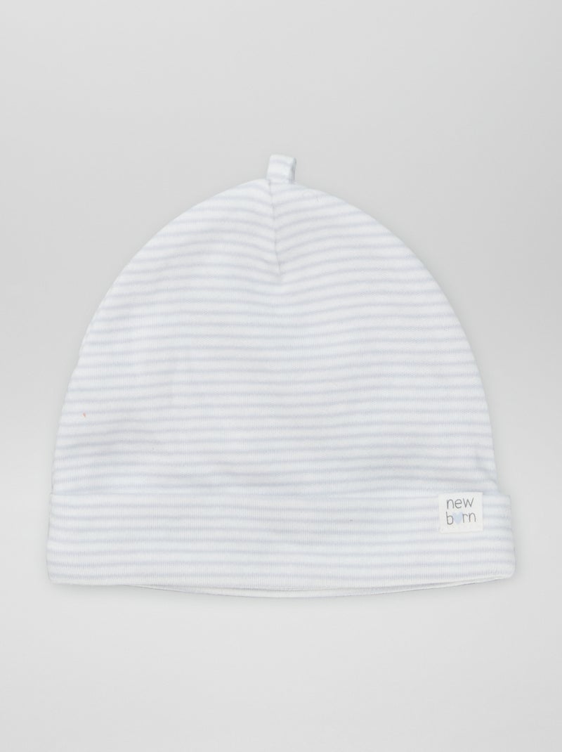 Lote de 2 gorros para recém-nascido CINZA - Kiabi