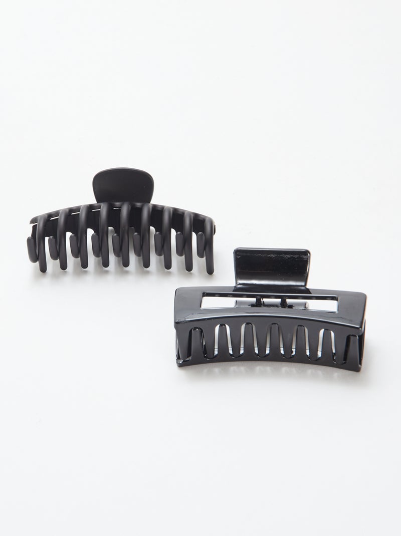 Lote de 2 grandes molas para o cabelo Preto - Kiabi