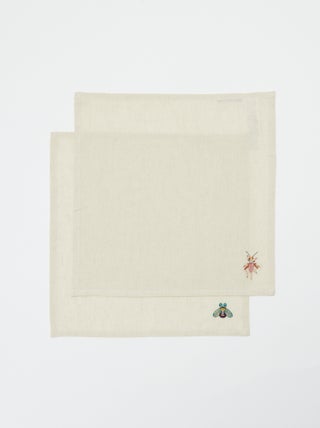 Lote de 2 guardanapos bordados (40x40 cm) - Kiabi Home