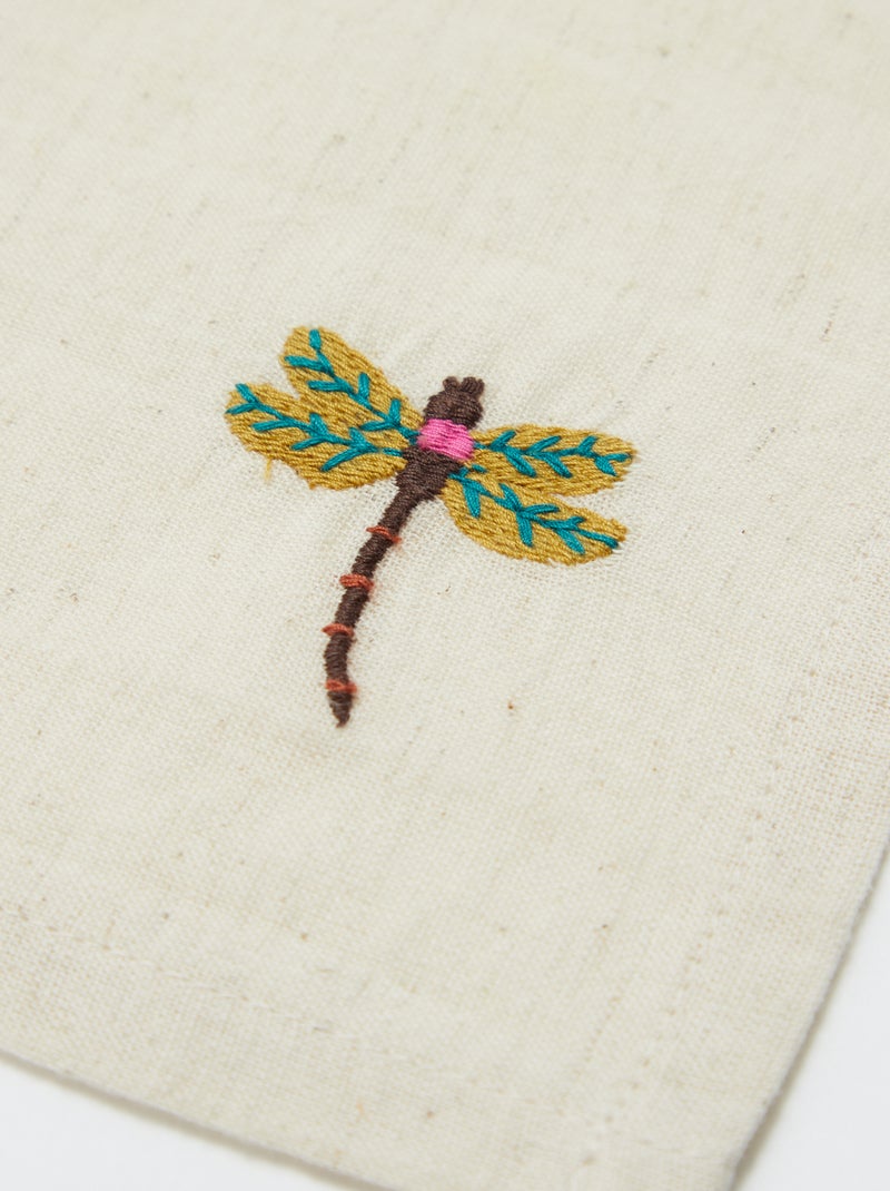 Lote de 2 guardanapos bordados (40x40 cm) - Kiabi Home BEGE - Kiabi