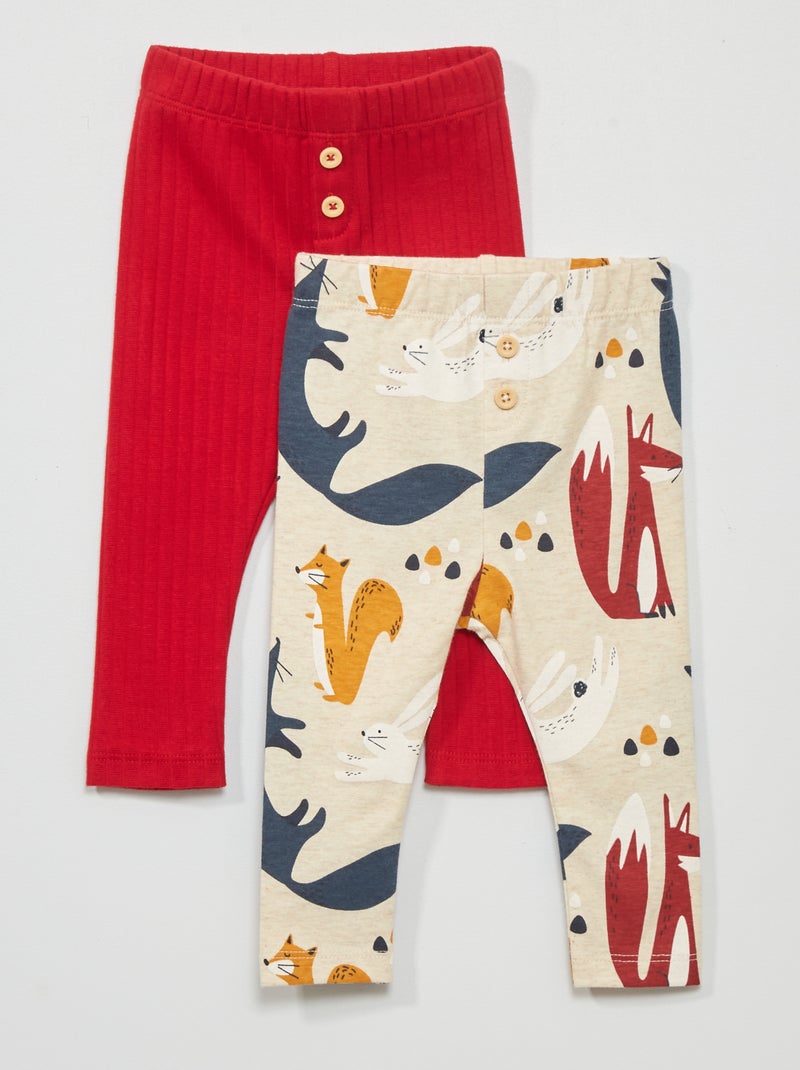 Lote de 2 leggings BEGE - Kiabi