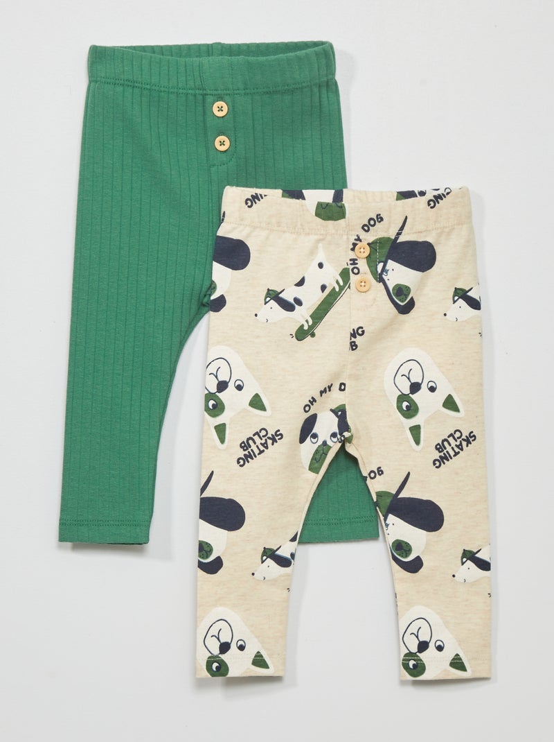 Lote de 2 leggings BEGE - Kiabi
