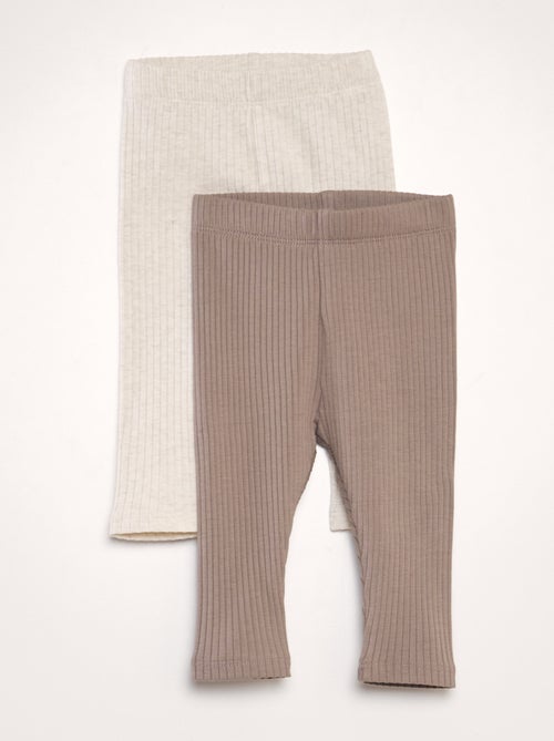 Lote de 2 leggings caneladas - Unissexo - Kiabi