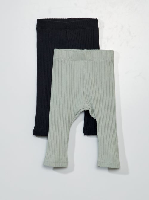Lote de 2 leggings caneladas - Unissexo - Kiabi