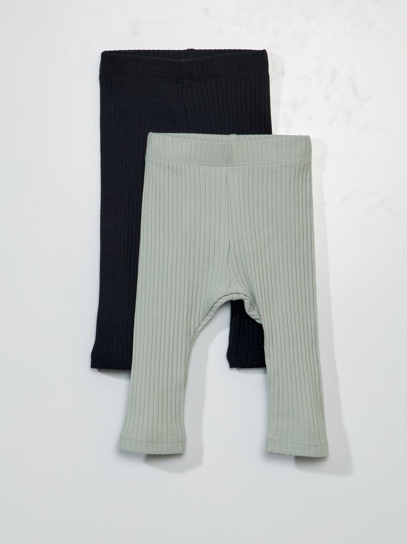 Lote de 2 leggings caneladas - Unissexo CINZA - Kiabi