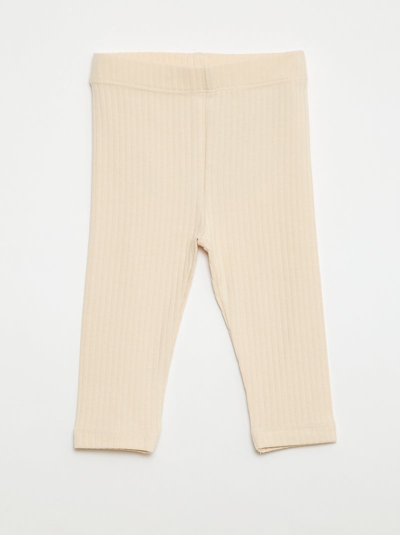 Lote de 2 leggings canelados Branco - Kiabi